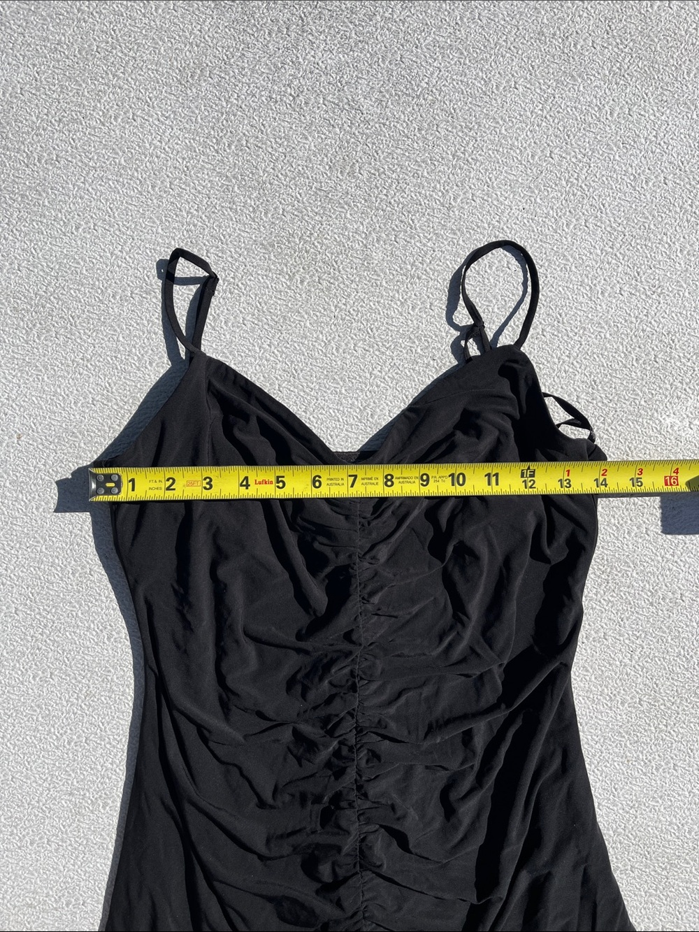 BCBGMaxAzria Black Ruched Ruffle Slip Dress - Picture 2 of 8